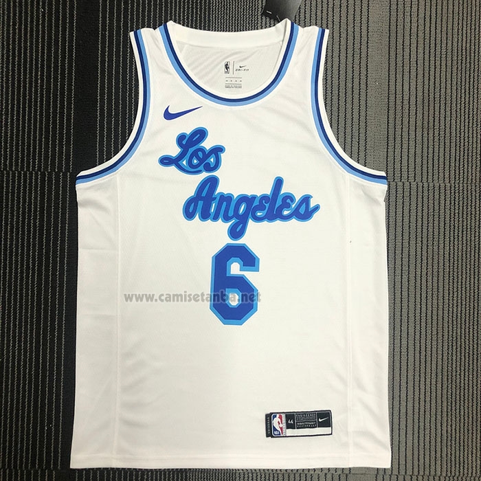 Camiseta Los Angeles Lakers LeBron James #6 Classic 2019-20 Blanco
